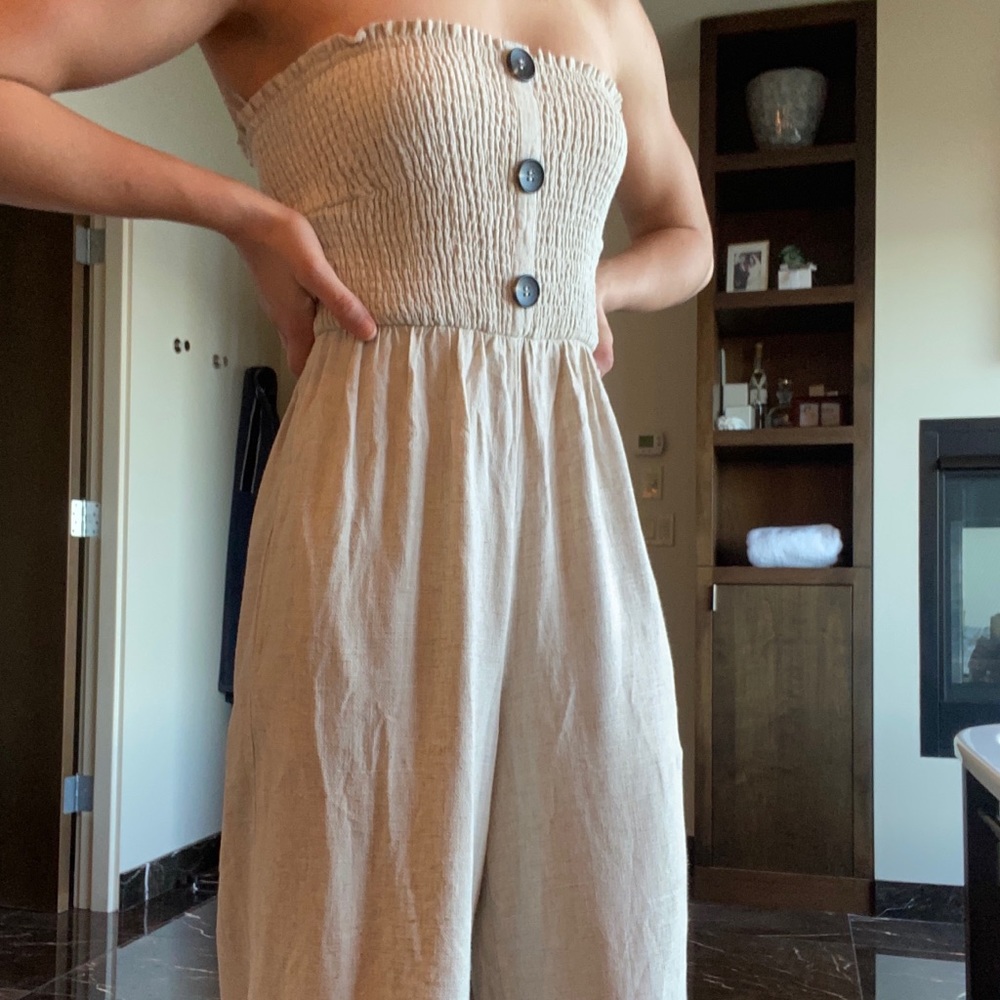 Strapless Buttoned Pantsuit - image 2